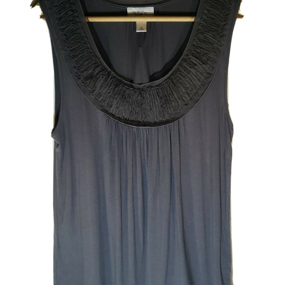 3/15 ANN TAYLOR LOFT Women Dark Gray  Top Med